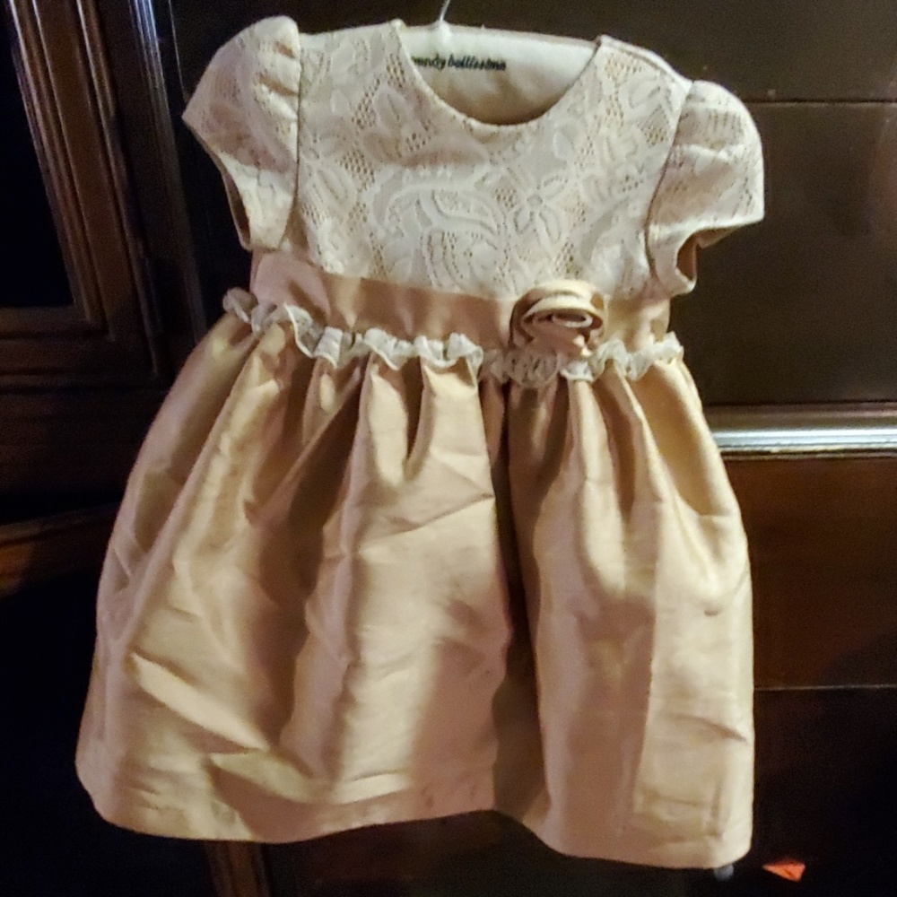 Gold dress with lace